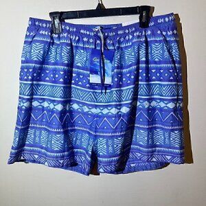 NWT QUITE STORM SURF SHOP MEN'S VOLLEY SWIM SHORTS - XXL - BLUE TRBAL PRINT